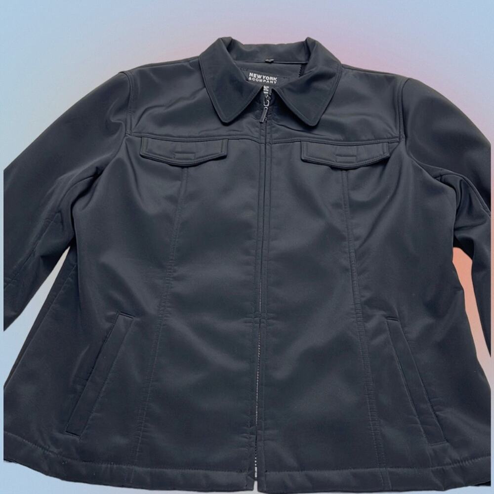 NY & COMPANY Women’s XL Black Soft Shell Bomber Style Jacket